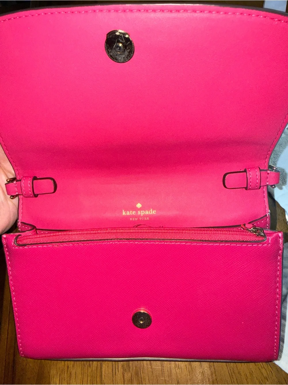 kate spade Hot Pink Saffiano Crossbody with Gold Chain